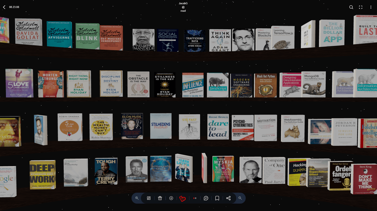 Scrolling through 3D social shelves
